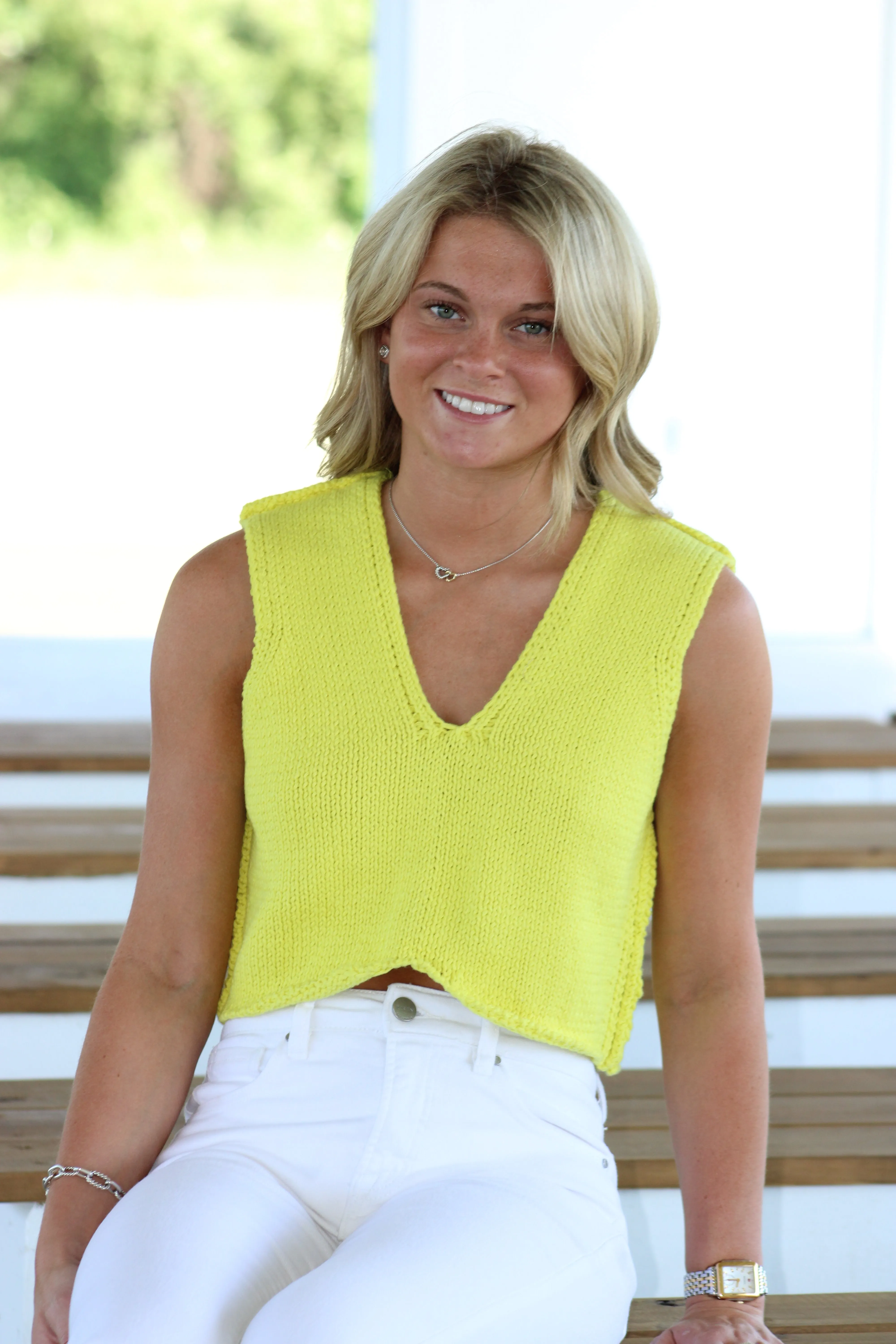 Angela Knit Top - Yellow