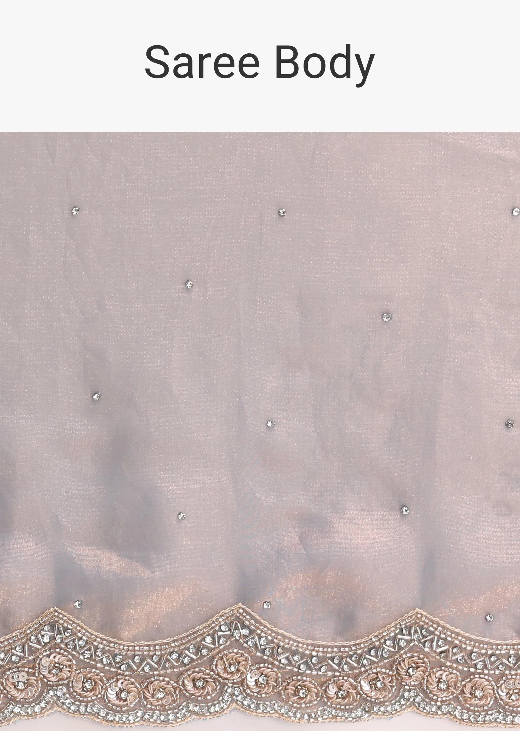 Copper Blue Embroidered Saree And Unstitched Blouse