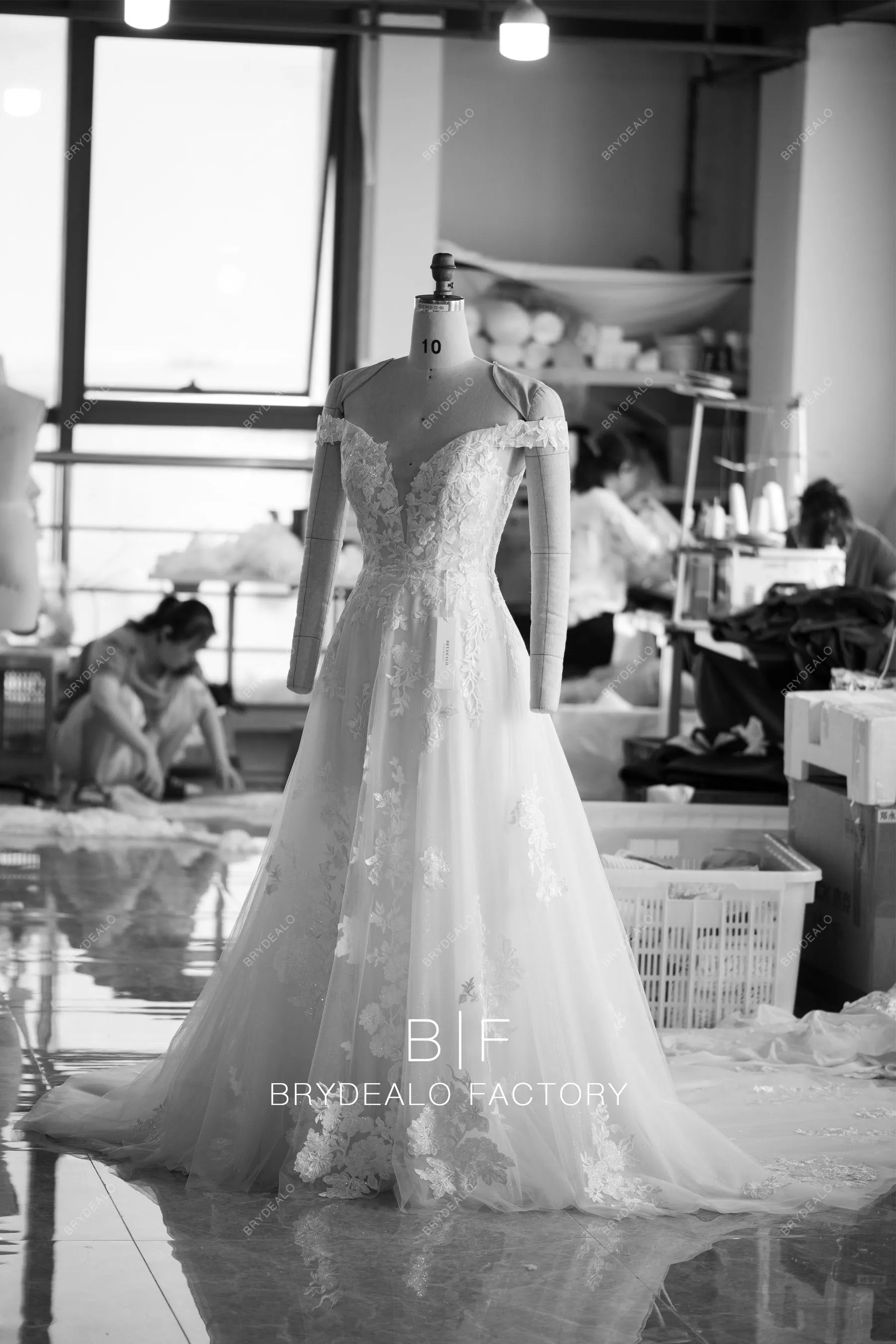 Elegant Off-Shoulder Lace Wedding Dress