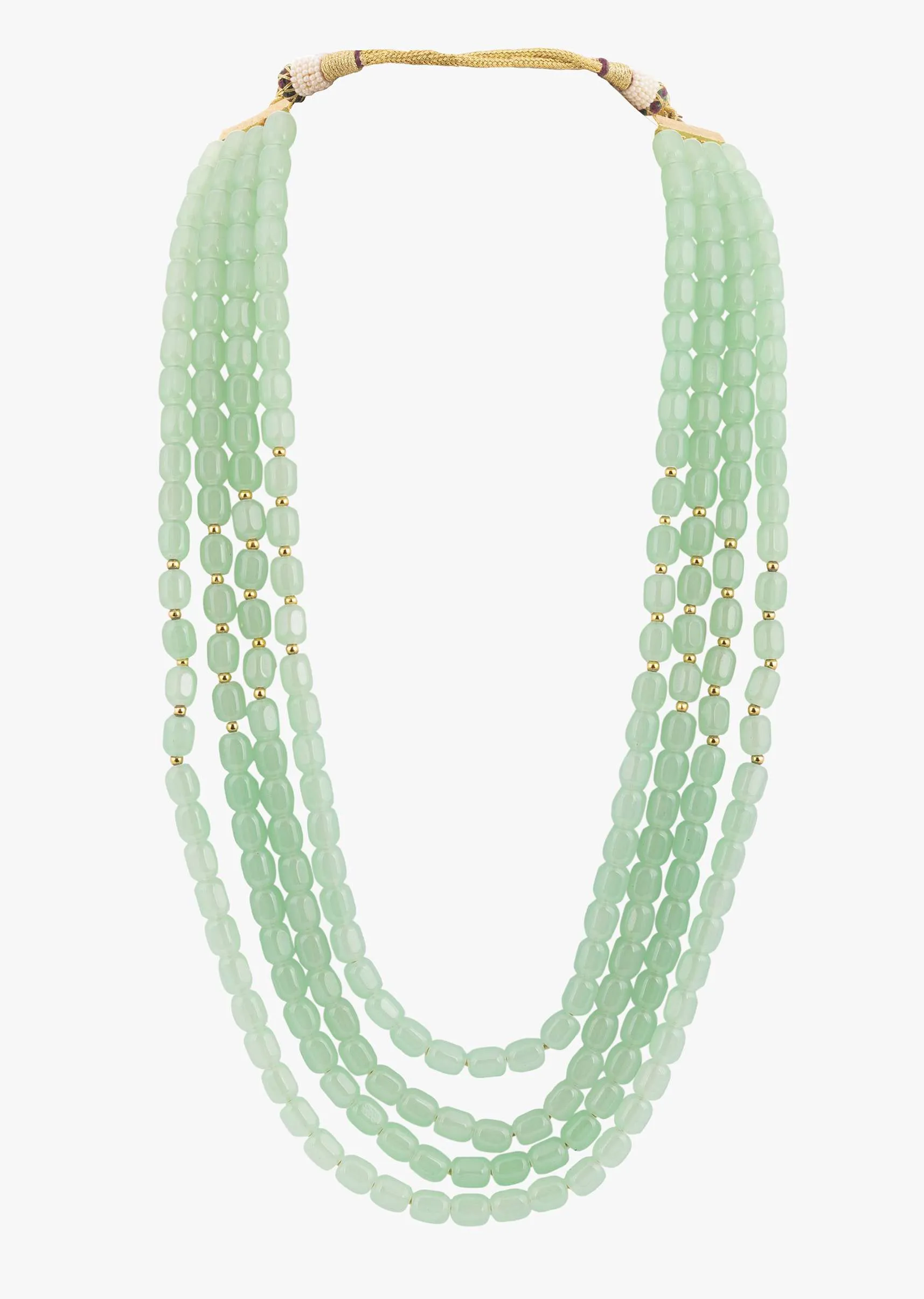 Four Layered Green Beads Mala