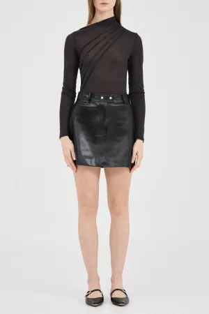 Friend Of Audrey 'The Jersey Stitch Semi Sheer Top' - Black