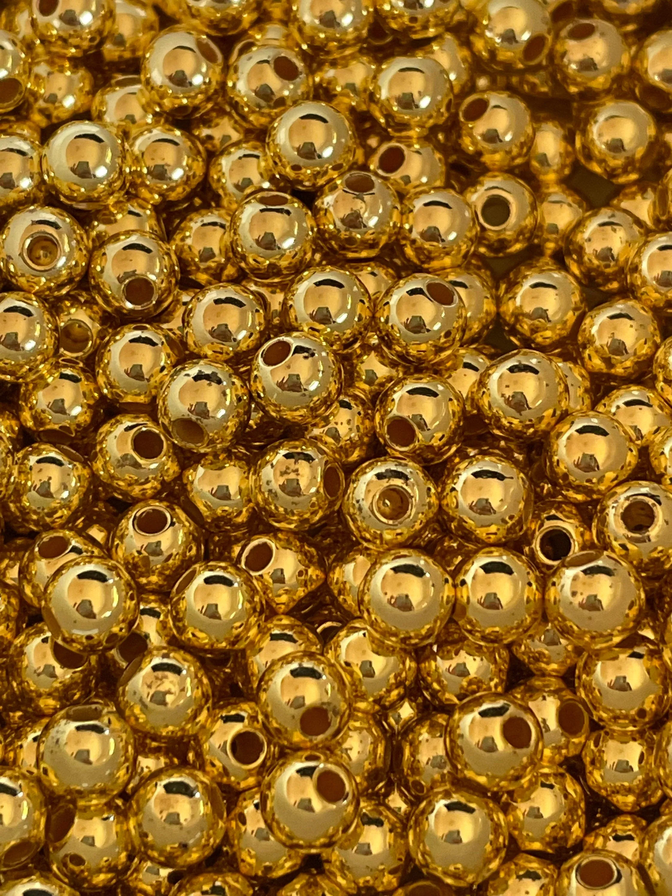 Gold Beads, Gold Round Spacer Beads, Gold Round Beads for Necklace, Gold Beads for Jewelry, Gold Beads for Bracelet, Cosplay Beads