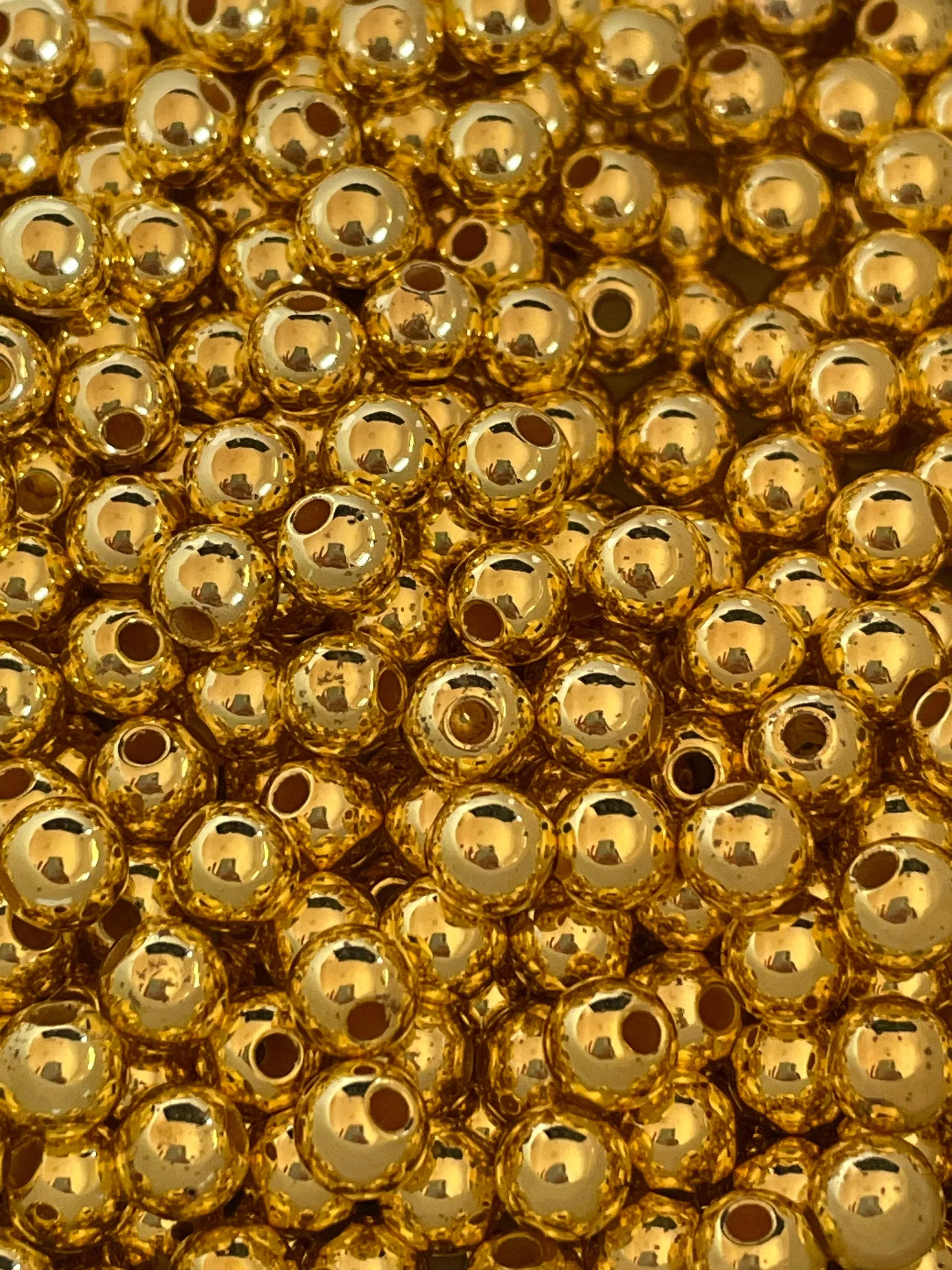 Gold Beads, Gold Round Spacer Beads, Gold Round Beads for Necklace, Gold Beads for Jewelry, Gold Beads for Bracelet, Cosplay Beads