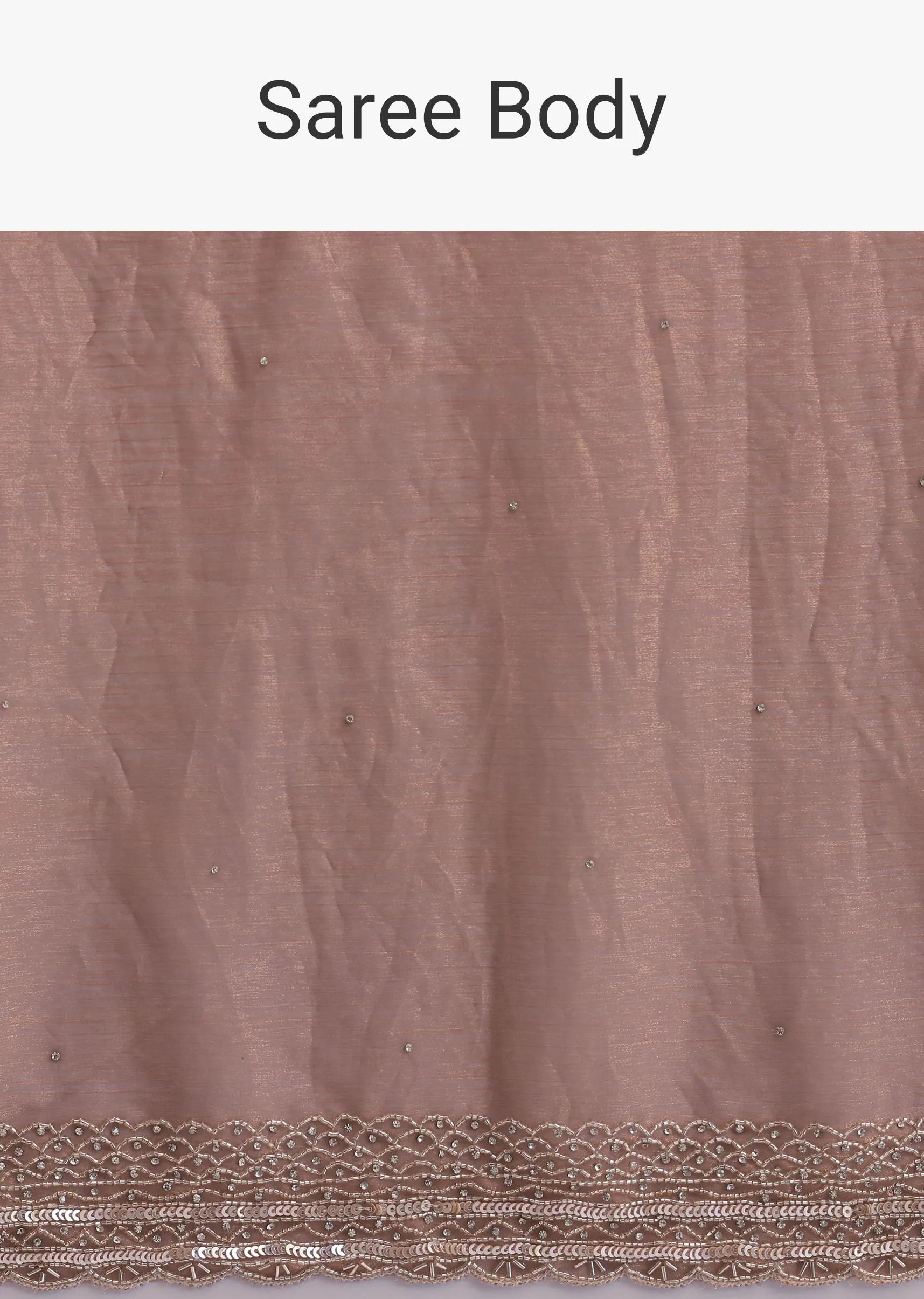 Gold Tissue Silk Saree With Cutdana Embroidery
