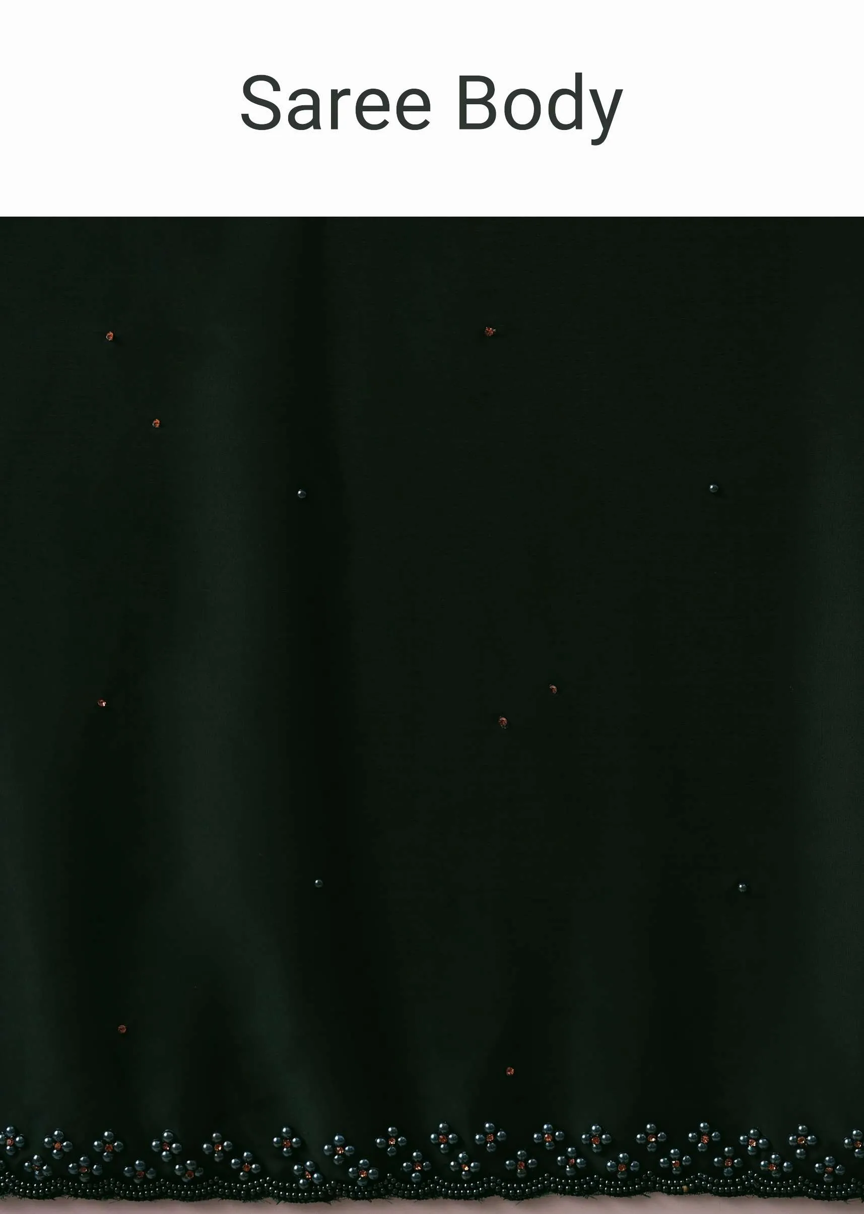 Green Bead Embellished Satin Saree
