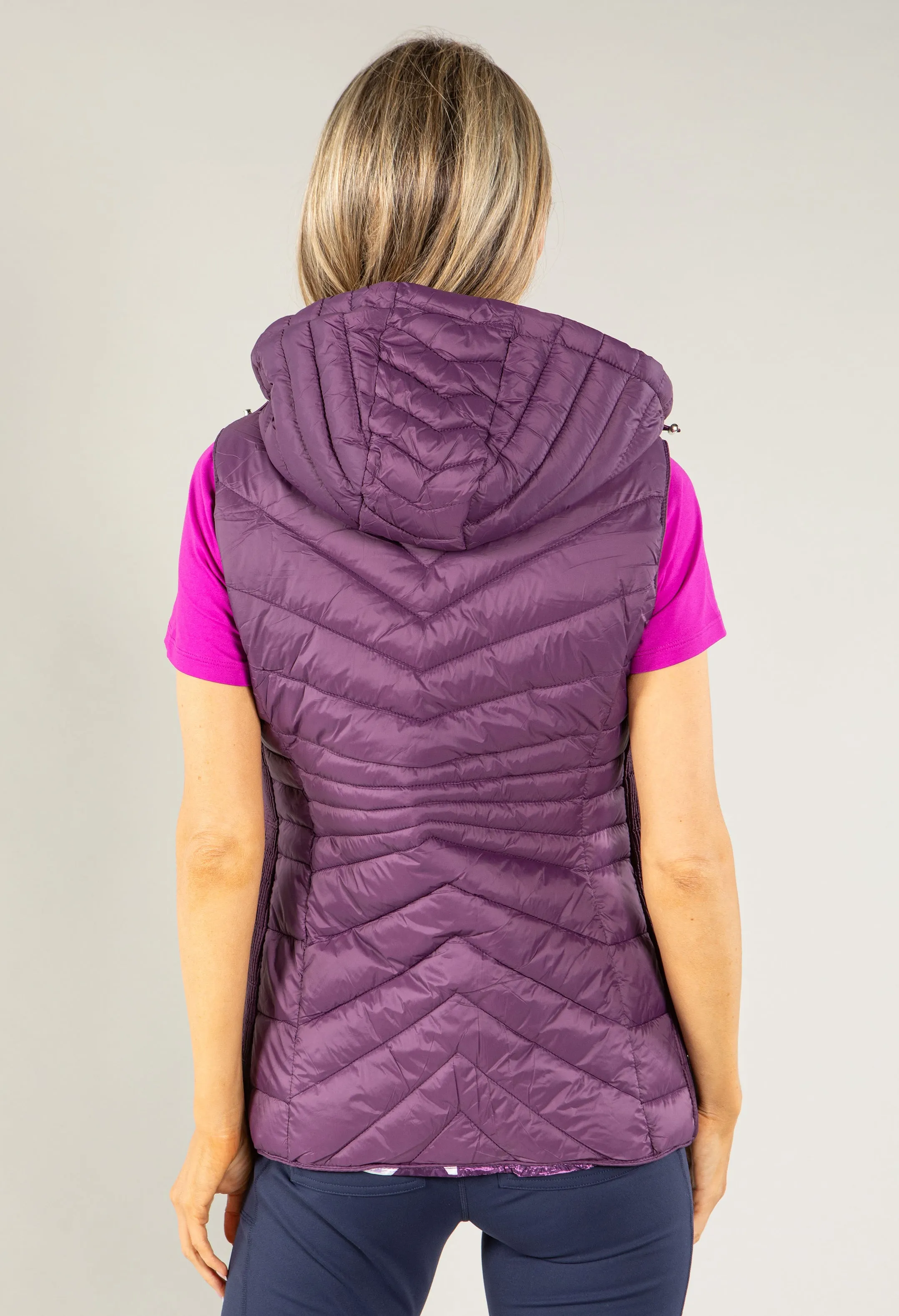 Padded Gilet with Abstract Print Lining