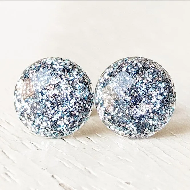 Shimmer Stud Earring Collection - 10mm Titanium