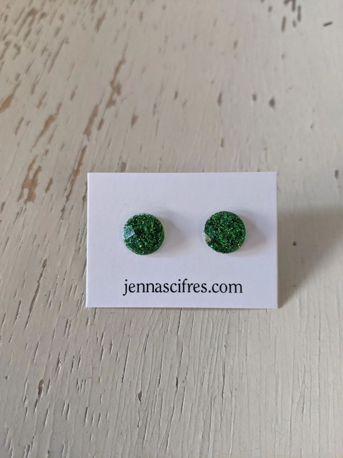 Shimmer Stud Earring Collection - 10mm Titanium