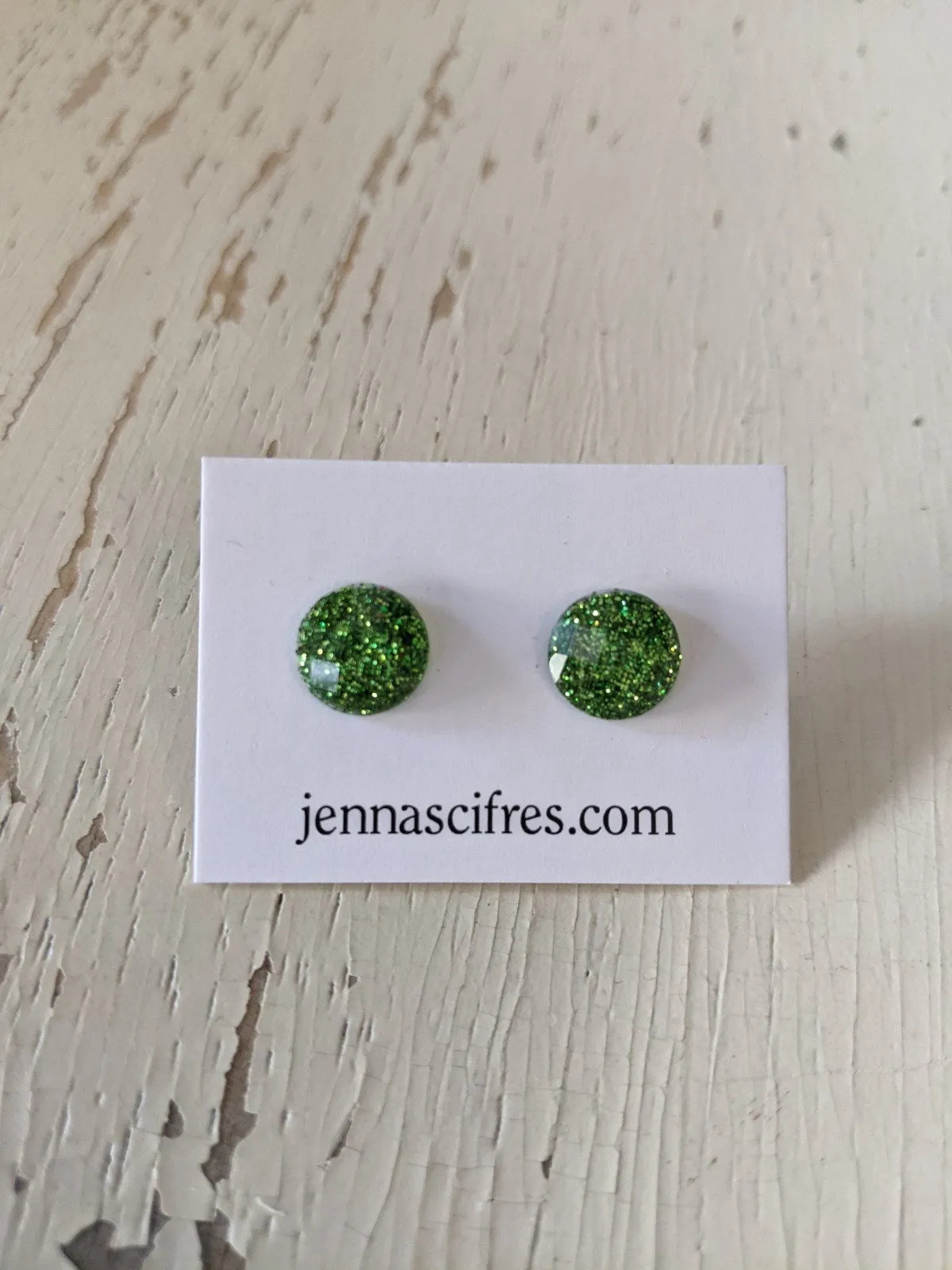 Shimmer Stud Earring Collection - 10mm Titanium