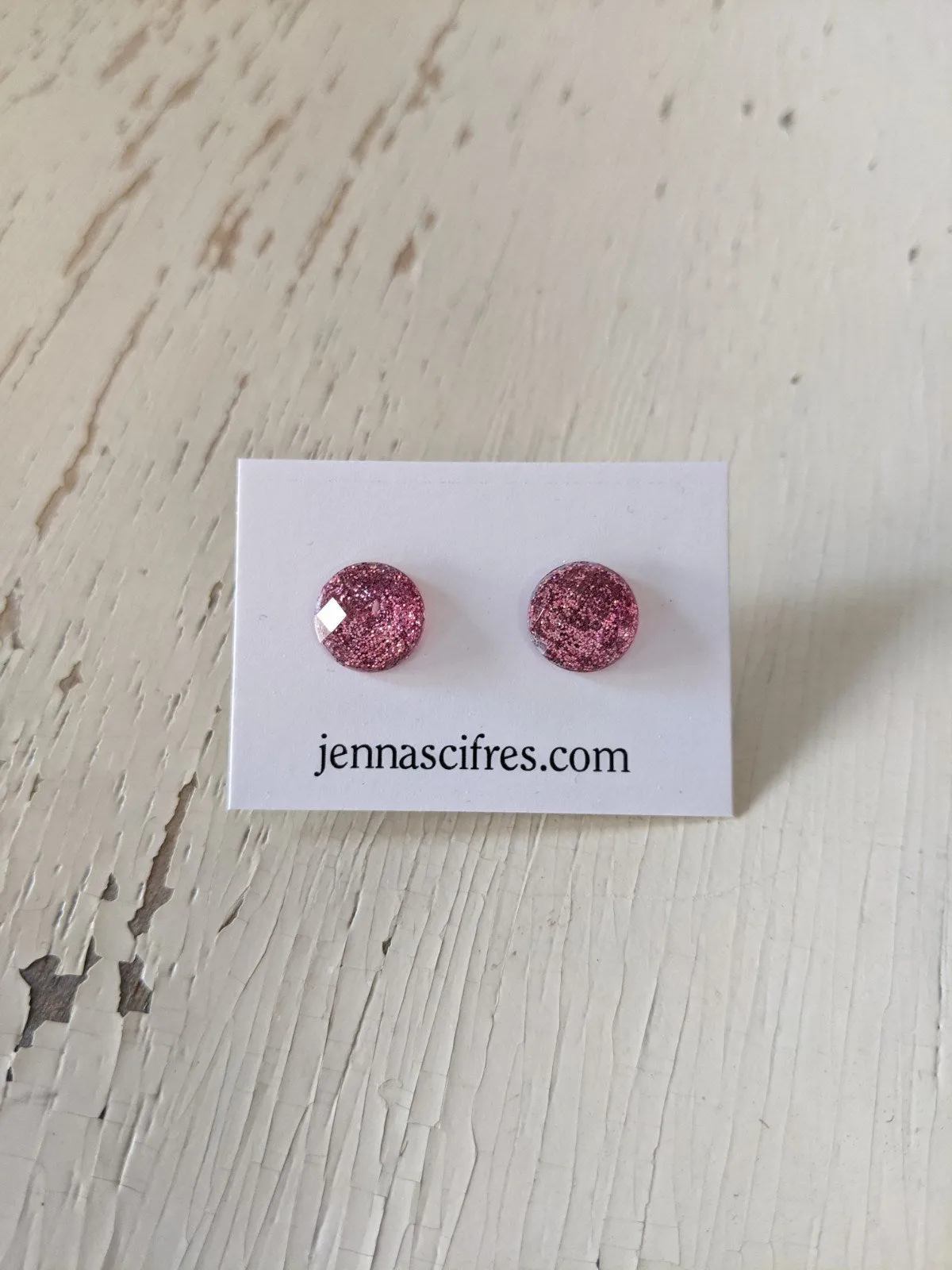 Shimmer Stud Earring Collection - 10mm Titanium