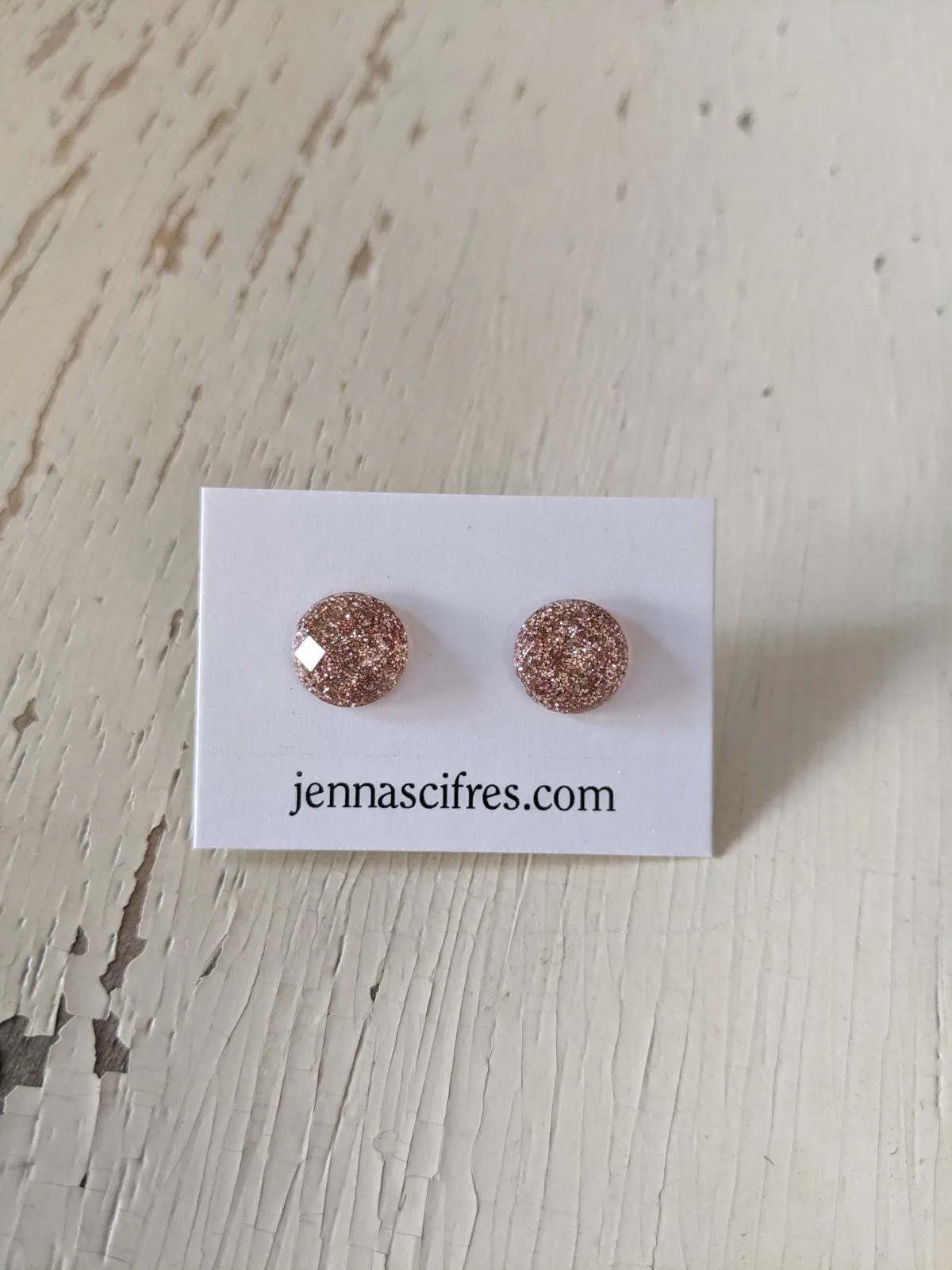 Shimmer Stud Earring Collection - 10mm Titanium
