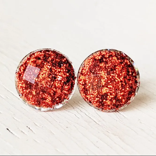 Shimmer Stud Earring Collection - 10mm Titanium