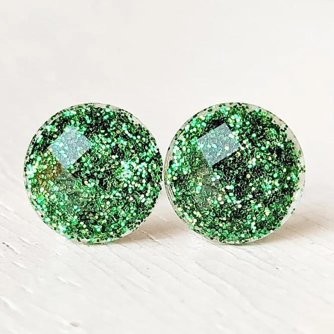 Shimmer Stud Earring Collection - 10mm Titanium