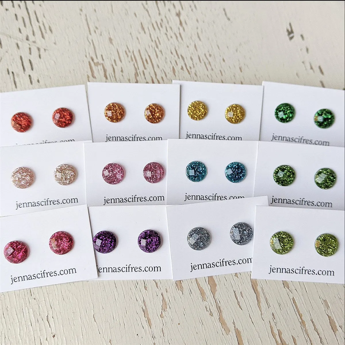 Shimmer Stud Earring Collection - 10mm Titanium