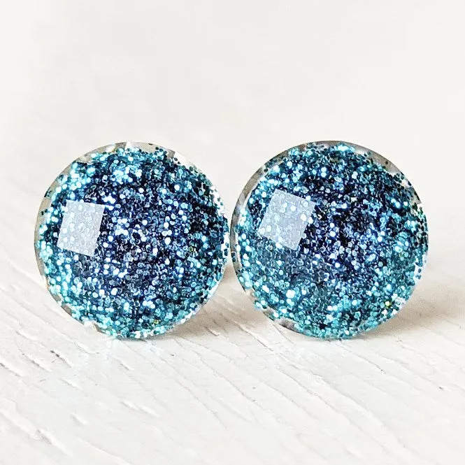 Shimmer Stud Earring Collection - 10mm Titanium
