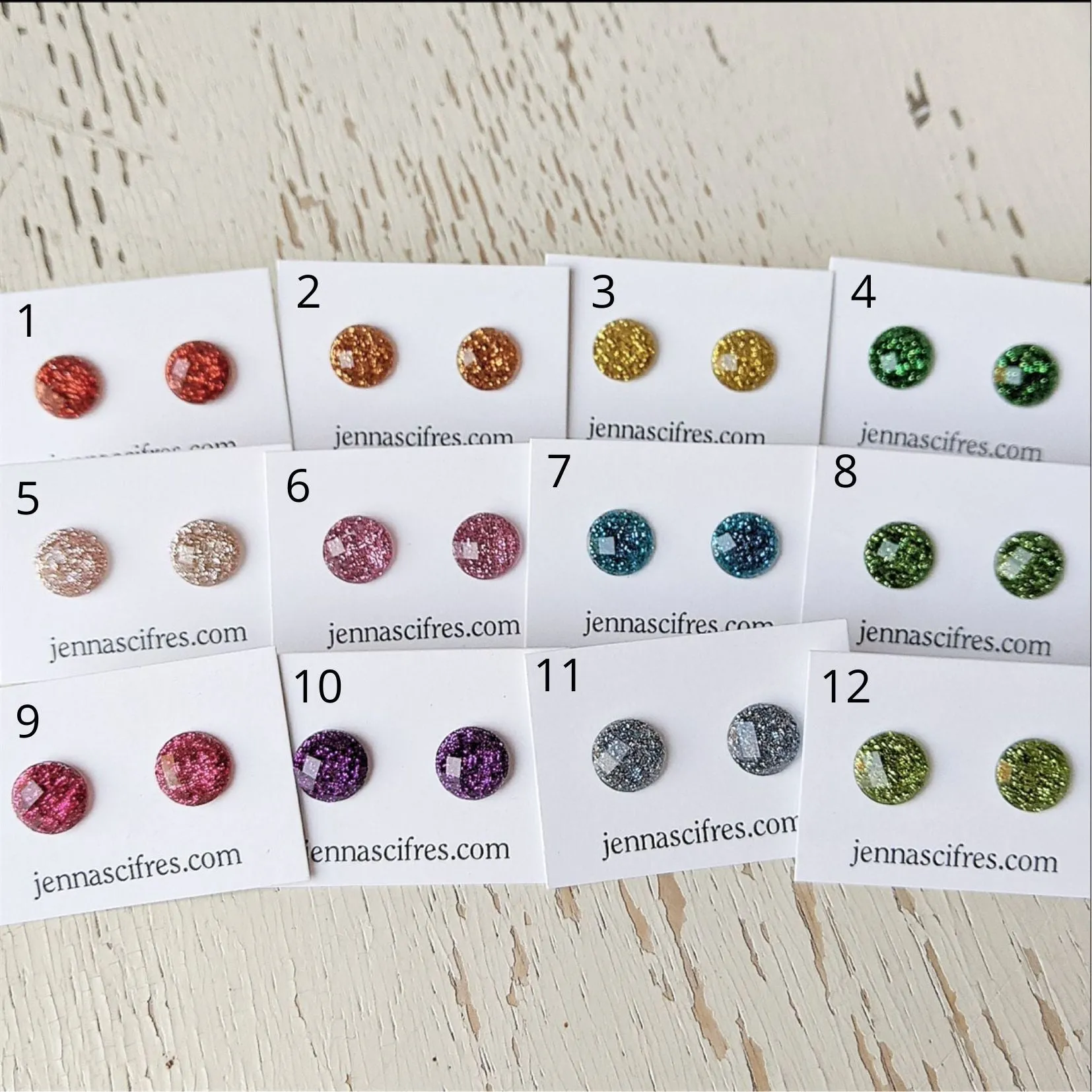 Shimmer Stud Earring Collection - 10mm Titanium