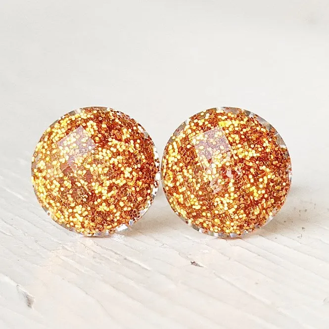 Shimmer Stud Earring Collection - 10mm Titanium
