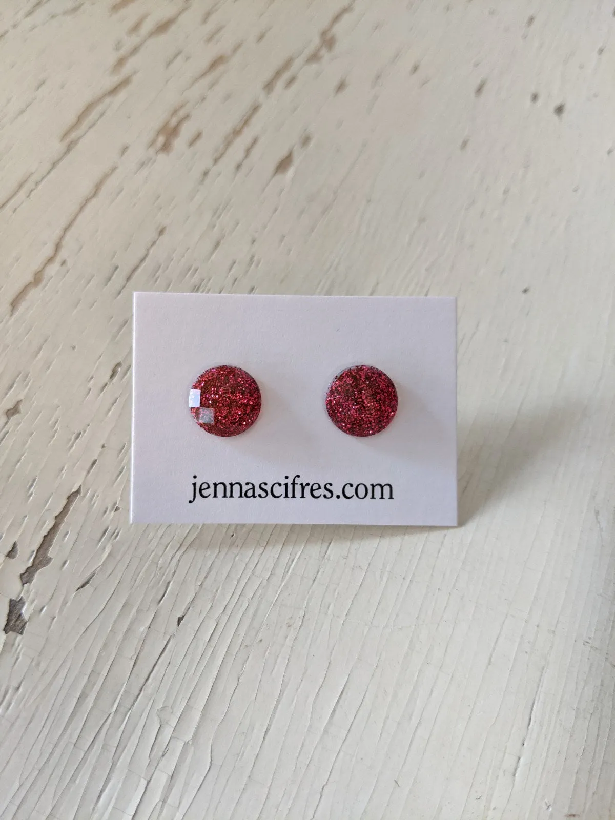 Shimmer Stud Earring Collection - 10mm Titanium