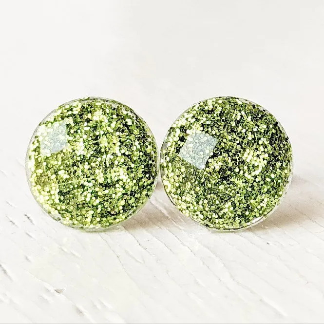 Shimmer Stud Earring Collection - 10mm Titanium