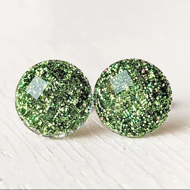 Shimmer Stud Earring Collection - 10mm Titanium