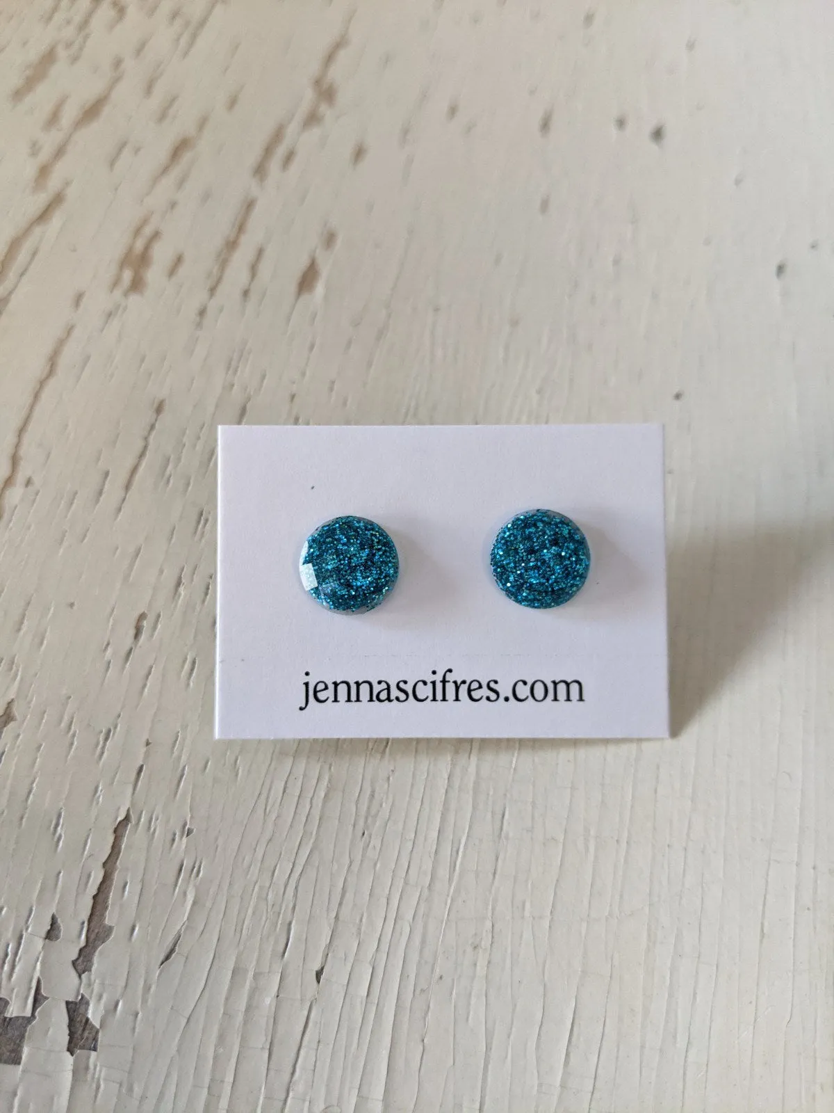 Shimmer Stud Earring Collection - 10mm Titanium