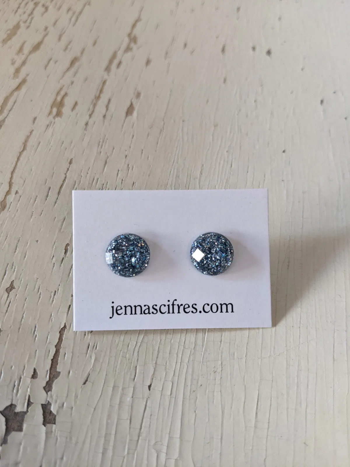 Shimmer Stud Earring Collection - 10mm Titanium