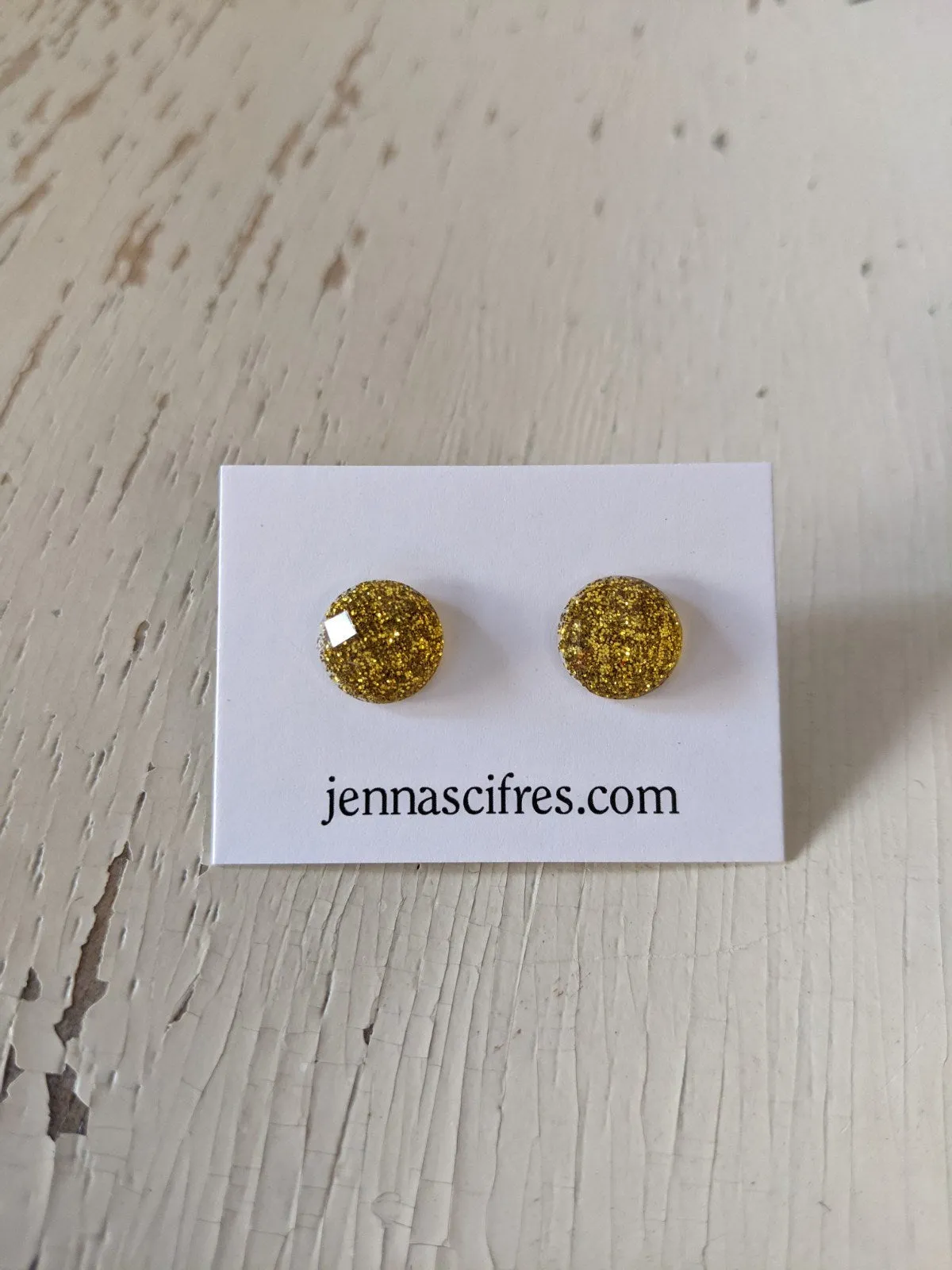 Shimmer Stud Earring Collection - 10mm Titanium
