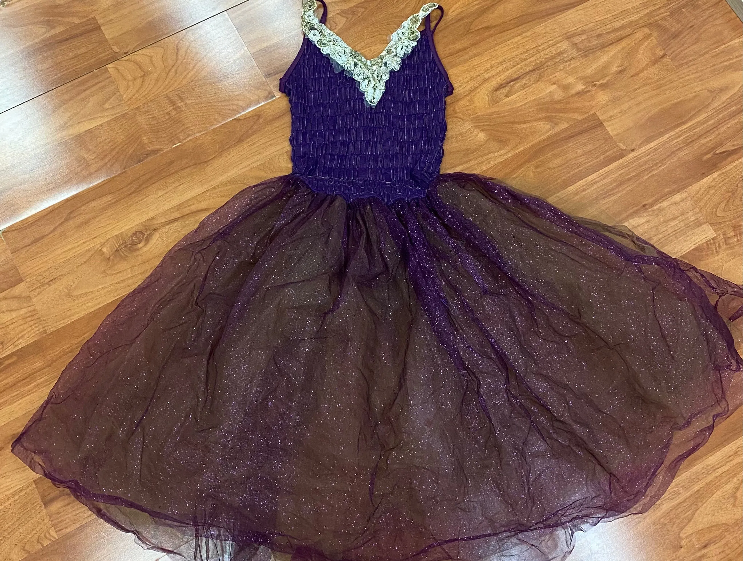 Shimmery Purple & Gold Tutu Dress