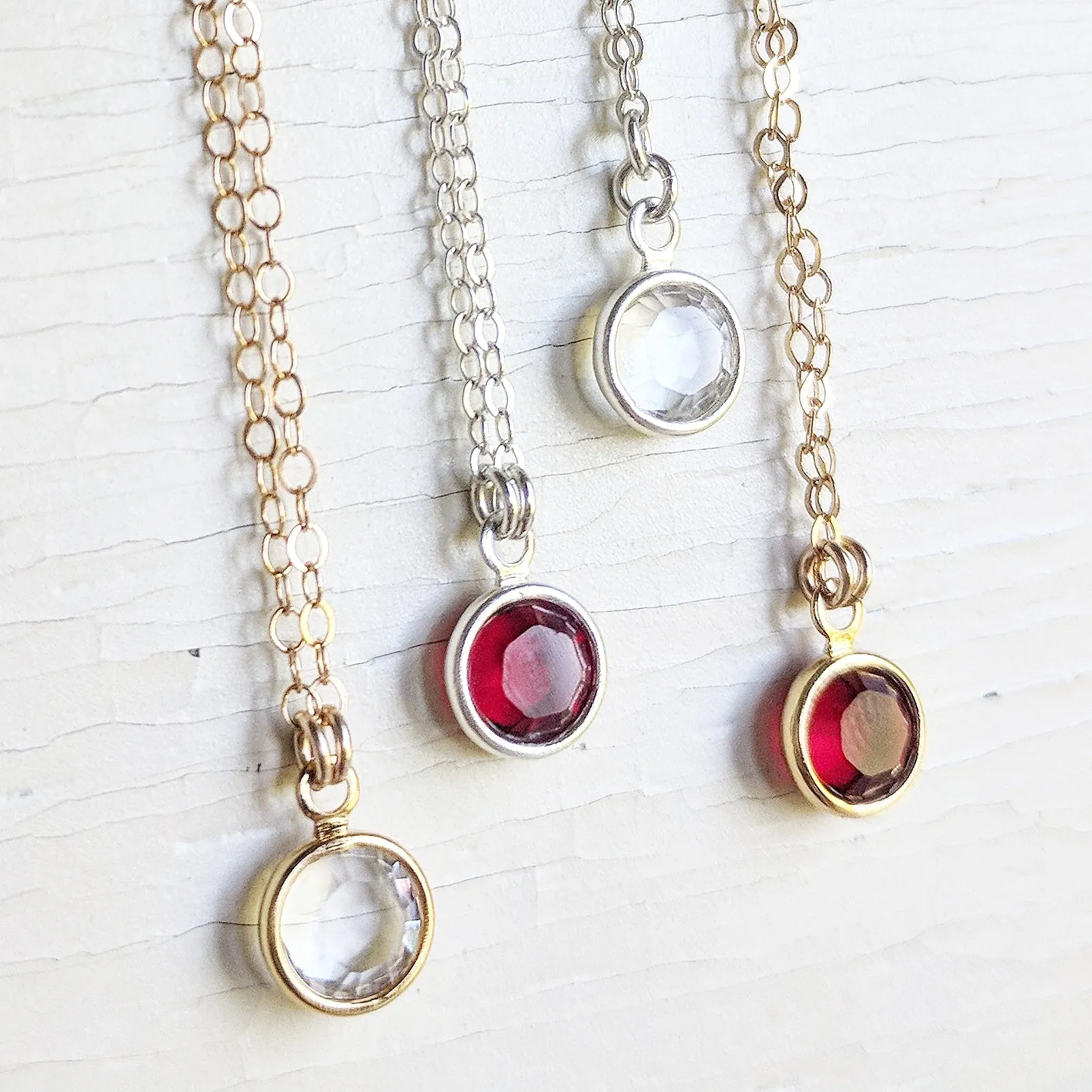 Swarovski Birthstone Solitaire Sterling Silver Dainty Necklace