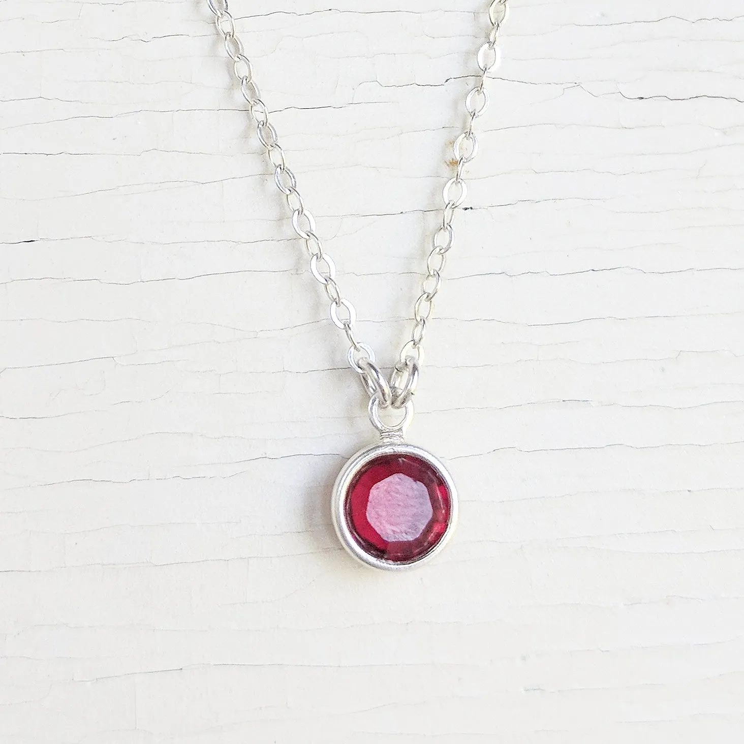 Swarovski Birthstone Solitaire Sterling Silver Dainty Necklace