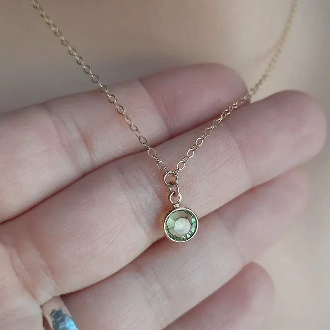 Swarovski Birthstone Solitaire Sterling Silver Dainty Necklace